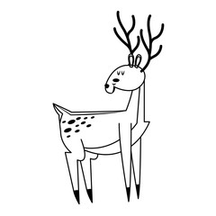 deer animal icon over white background. vector illustration