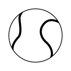 tennis ball icon over white background. sports equipment concept. vector illustration