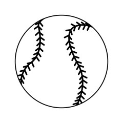 baseball ball icon over white background. sports equipment concept. vector illustration