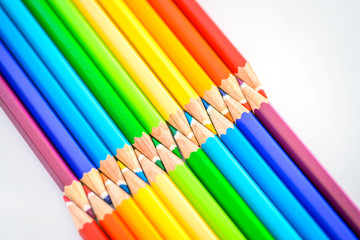 Bunch of sharp colorful pencils