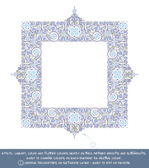 Square Flower Decorative Ornaments - Blue