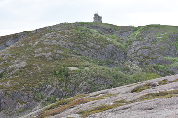 Fototapeta na wymiar Cabot Tower on Signal Hill in St. John's, Newfoundland: Castle on a hill