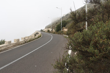 Road in the mountains in a day