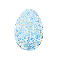 Light blue decorative bubble easter egg isolated.