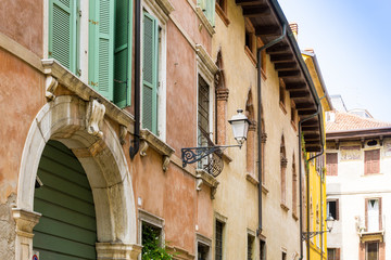 Fototapeta premium Beautiful street view of Verona center which is a world heritage site