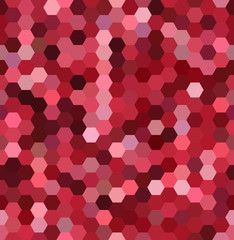 Abstract seamless background consisting of red hexagons. Geometric design for business presentations or web template banner flyer. Vector illustration