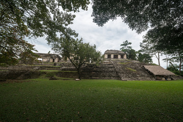 Fototapeta na wymiar Palenque ruins, Maya archeological site in Mexico