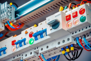 fragment of circuit in the power control cabinet.