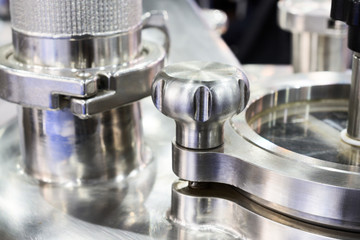 Pharmaceutical equipment, a fragment of the compression lid.