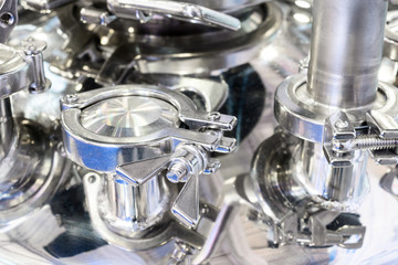 A large-scale fragment of a pharmaceutical autoclave.