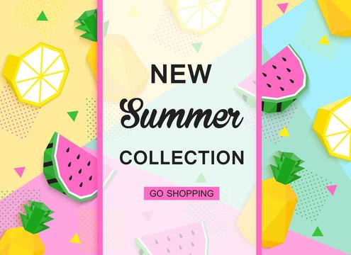 New summer collection colorful banner
