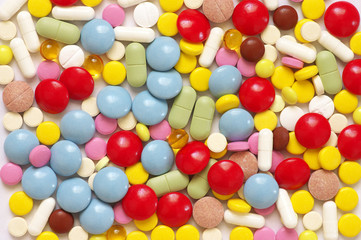 Heap of colorful pills