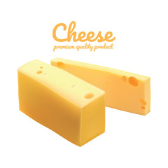 Yellow Cheese types. Cheese isolated on white background.
