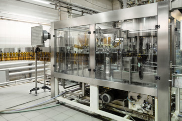 Automatic filling machine. Brewery shop.