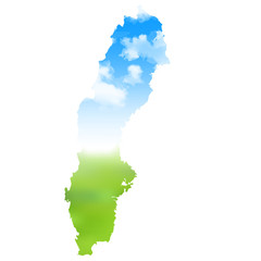 スウェーデン　空　地図　アイコン 