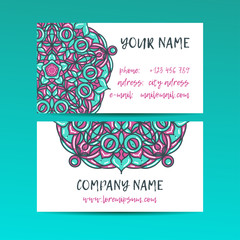 Vintage decorative elements. Business Cards. Ornamental floral. Oriental pattern, vector illustration. Islam, Arabic Indian turkish motifs