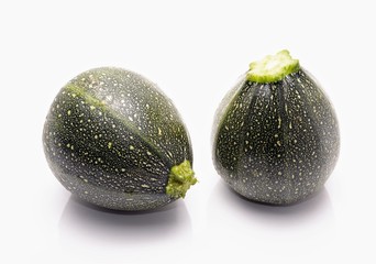  Courgette or zucchini on a white background
