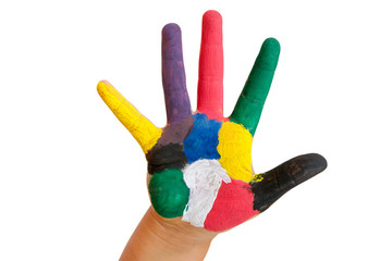 painted children hand
