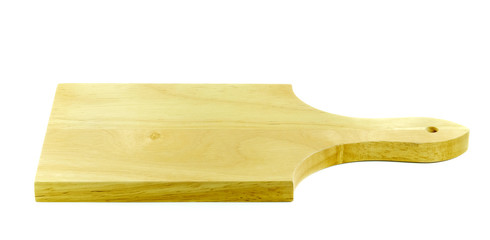 Wooden tray on white background.