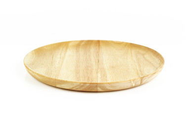Wooden bowl isolated from white background