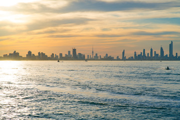 Kuwait city skyline during sunset - 143748646