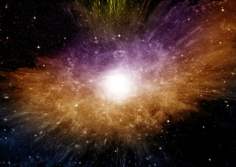 Stars, dust and gas nebula in a far galaxy