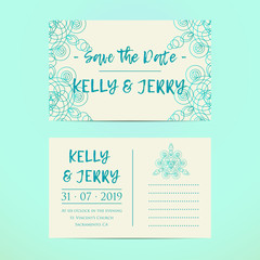 Vintage template design layout for Wedding invitation. Wedding invitation, thank you card, save the date cards, baby shower.