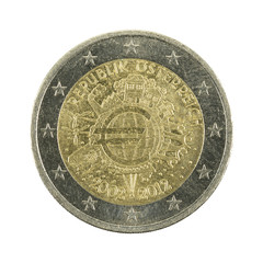 2 euro coin (2012) austria isolated on white background