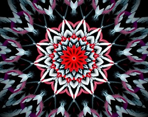 Abstract extruded mandala 3D illustration