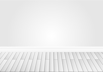 Gray wall and wood floor background. Vector