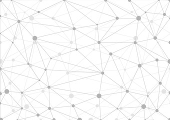 Obraz premium Streszczenie szary tło geometryczne z chaosem połączonych linii i kropek. Ilustracji wektorowych