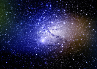 Fototapeta na wymiar Stars, dust and gas nebula in a far galaxy
