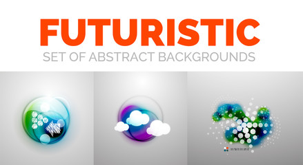 Set of modern futuristic abstract background
