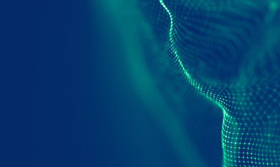 Abstract Blue Geometrical Background . Connection structure. Science background. Futuristic Technology HUD Element . Сonnecting dots and lines . Big data visualization and Business .