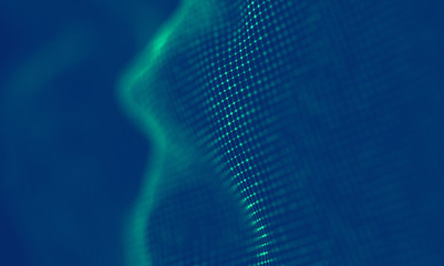 Abstract Blue Geometrical Background . Connection structure. Science background. Futuristic Technology HUD Element . Сonnecting dots and lines . Big data visualization and Business .