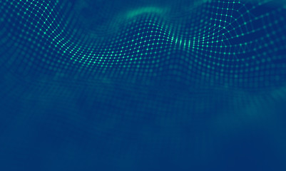 Obraz premium Abstract Blue Geometrical Background . Connection structure. Science background. Futuristic Technology HUD Element . Сonnecting dots and lines . Big data visualization and Business .