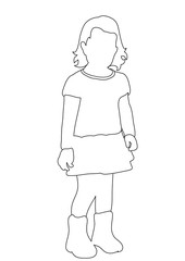 Vector illustration girl sketches, outlines