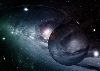 Obraz premium Stars, dust and gas nebula in a far galaxy