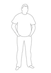 Fototapeta premium Vector illustration, outlines man, sketch