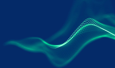 Abstract Blue Geometrical Background . Connection structure. Science background. Futuristic Technology HUD Element . Сonnecting dots and lines . Big data visualization and Business .