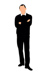 black and white silhouette man standing