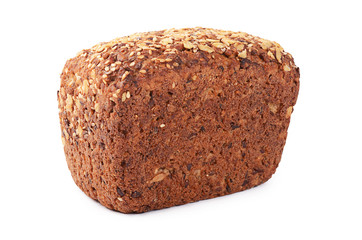 The grain bread isolated on white