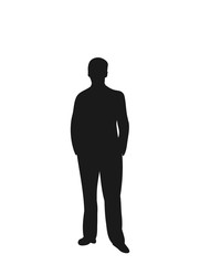 Black silhouette man business vector