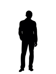 Black silhouette man manager vector illustration