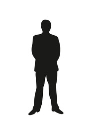 Black silhouette man manager vector