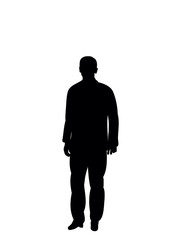 Black silhouette man office vector illustration