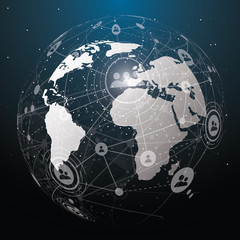World map point, line, composition, representing the global, Global network connection,international meaning.
