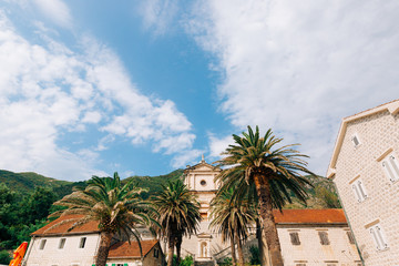 Fototapeta na wymiar Prcanj, Montenegro The Bay of Kotor. Church of the Nativity of the Virgin.