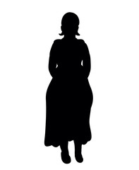 Black silhouette of a child in a dress vector illustration