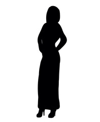 Black silhouette beautiful girl vector illustration